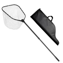VEVOR Fishing Net, Foldable Landing Nets with Telescopic Handle and Built in Length Scale, Lightweight and Stronger 6063 Aluminum Fish Gear, Soft Silicone Mesh, Holds up to 30 lbs, for Kayak Boat Bank