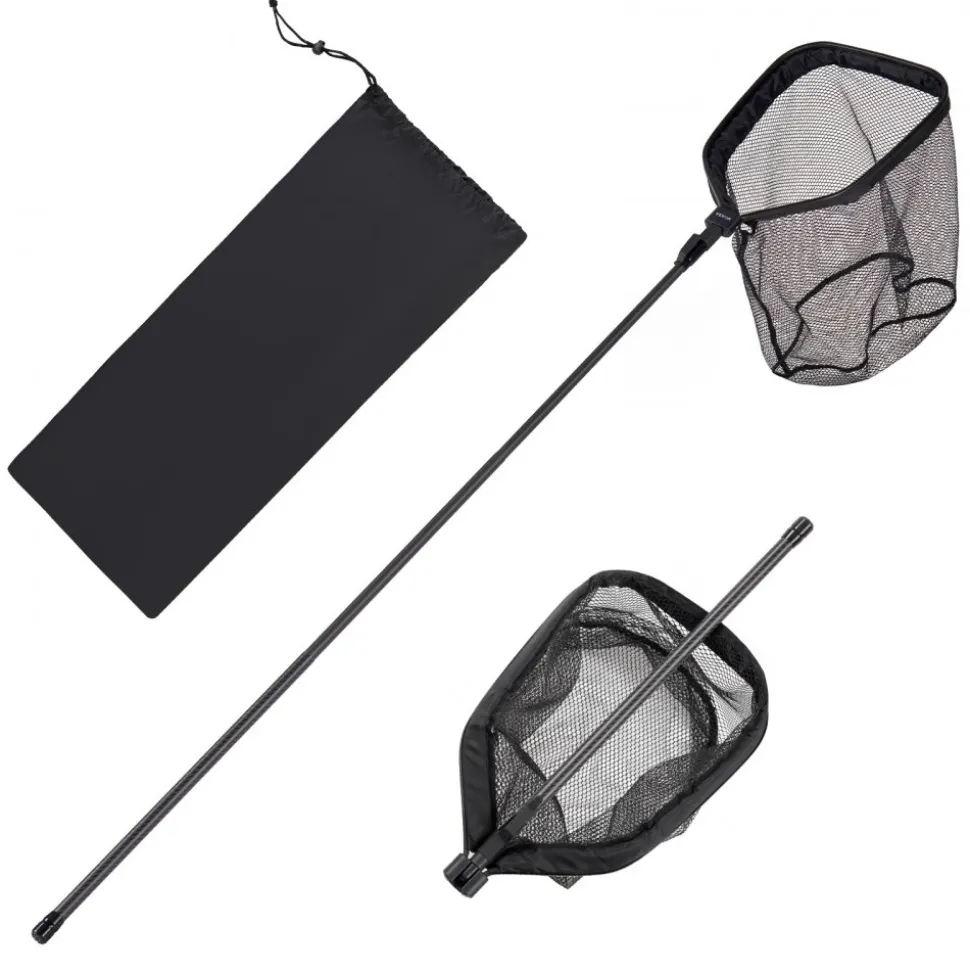 VEVOR Fishing Net, Foldable Landing Nets with Telescopic Handle, Portable Lightweight Carbon Fiber Long Fish Gear, Nylon Covered PVC, Durable and Fish-friendly, for Kayak Boat Bank Pond, Gifts for Men