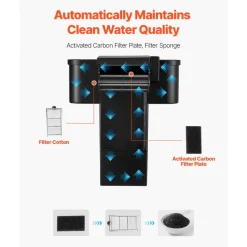VEVOR Fish Tank Aquarium, 3.5 Gallon Arch Ultra-Clear GPPS Starter Smart Tank Adjustable 3 Color Lighting, Self Cleaning System Fishbowl for Freshwater & Saltwater Fish Home, Office, or Pet Use
