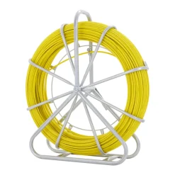 VEVOR Fish Tape Fiberglass, 600 ft, 5/16 in, Duct Rodder Fishtape Wire Puller, Cable Running Rod with Steel Reel Stand, 3 Pulling Heads, Fishing Tools for Walls and Electrical Conduit, Non-Conductive