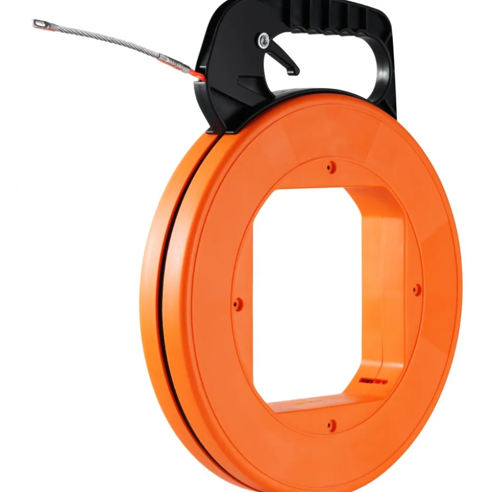 VEVOR Fish Tape, 100-foot, 1/4-inch, PET Wire Puller with Optimized Housing and Handle, Easy-to-Use Cable Puller Tool, Flexible Wire Fishing Tools for Walls and Electrical Conduit, Non-Conductive