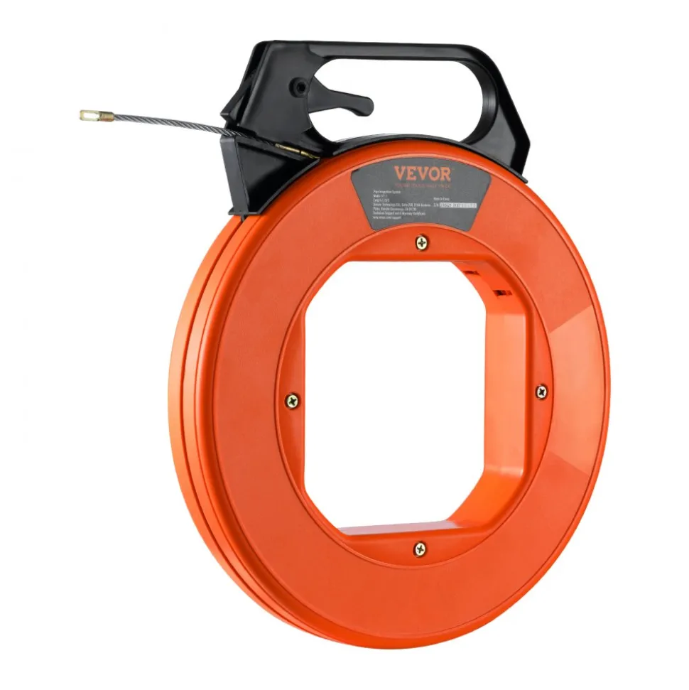 VEVOR Fish Tape, 125-foot, 3/16-inch, PET Wire Puller with Optimized Housing and Handle, Easy-to-Use Cable Puller Tool, Flexible Wire Fishing Tools for Walls and Electrical Conduit, Non-Conductive
