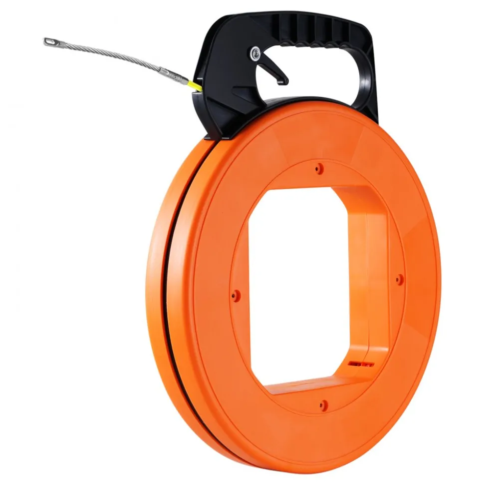 VEVOR Fish Tape, 200 ft, 3/16-inch, Fiberglass Wire Puller with Optimized Housing and Handle, Easy-to-Use Cable Puller Tool, Flexible Wire Fishing Tools for Wall and Electrical Conduit, Non-Conductive