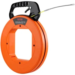 VEVOR Fish Tape, 200 ft, 3/16-inch, Fiberglass Wire Puller with Optimized Housing and Handle, Easy-to-Use Cable Puller Tool, Flexible Wire Fishing Tools for Wall and Electrical Conduit, Non-Conductive
