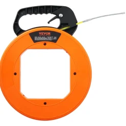 VEVOR Fish Tape, 200 ft, 3/16-inch, Fiberglass Wire Puller with Optimized Housing and Handle, Easy-to-Use Cable Puller Tool, Flexible Wire Fishing Tools for Wall and Electrical Conduit, Non-Conductive