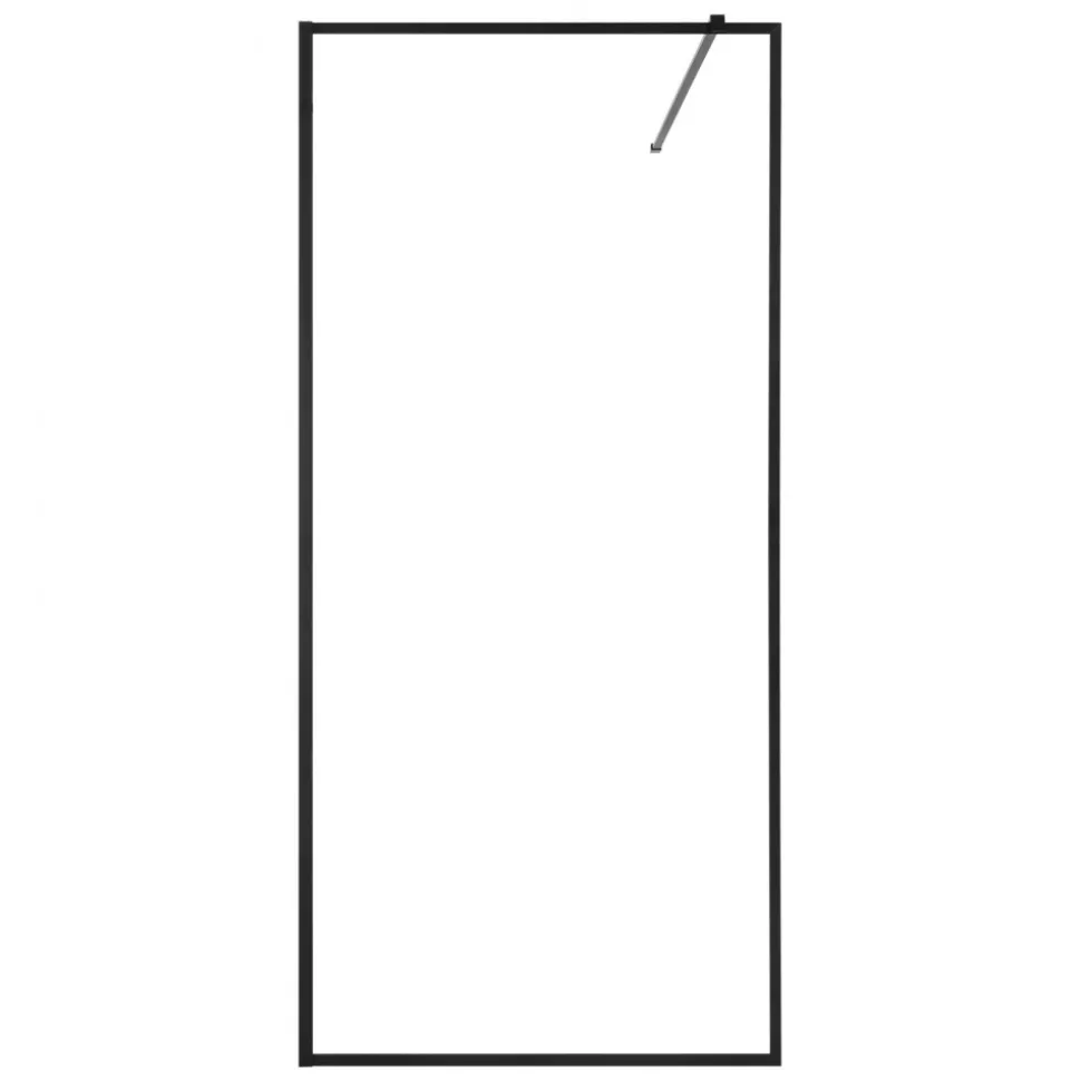 VEVOR Fixed Glass Shower Panel, 34 x 73.6 in Full-Framed Fixed Shower Screen, 5/16 in Thick Clear Tempered Glass Door with Bottom Seal Strip and Hardware, Easy to Clean, for Bathroom, Matte Black