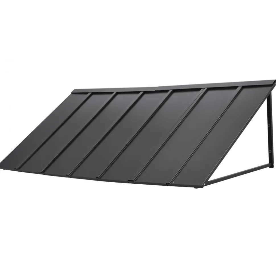 VEVOR Fixed Metal Awning 80 x 36 in, Window Awning Door Canopy, Stable Triangle Steel Frame Exterior Awnings Rain, and Snow Sunlight Protection for Door Entrance, Windows, Porches, Balconies