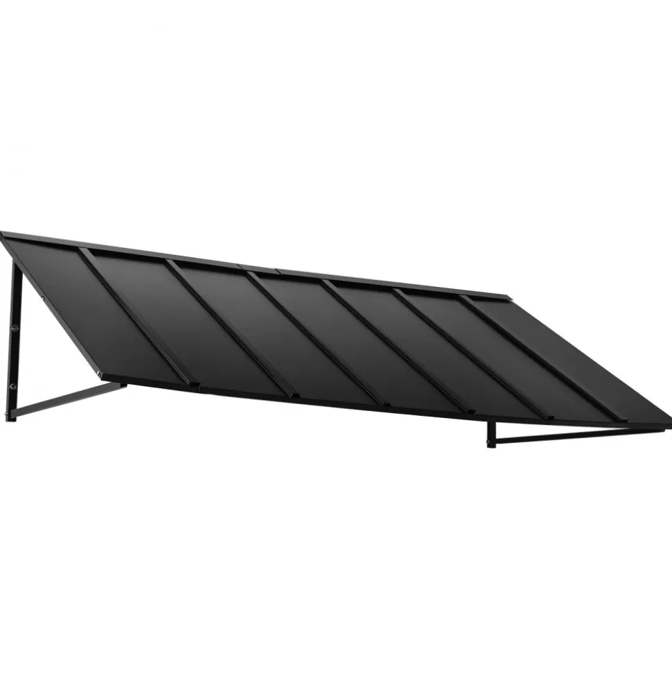 VEVOR Fixed Metal Awning 80 x 36 in, Window Awning Door Canopy, Stable Triangle Steel Frame Exterior Awnings Rain, and Snow Sunlight Protection for Door Entrance, Windows, Porches, Balconies