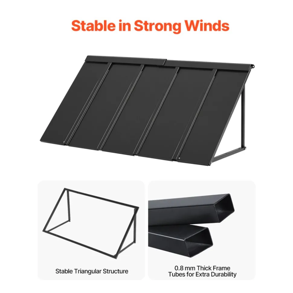 VEVOR Fixed Metal Awning 56 x 24 in, Window Awning Door Canopy, Stable Triangle Steel Frame Awnings for Doors Exterior Rain, and Snow Sunlight Protection for Door Entrance, Windows, Porches, Balconies