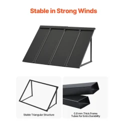VEVOR Fixed Metal Awning 44 x 24 in, Window Awning Door Canopy, Stable Triangle Steel Frame Awnings for Doors Exterior Rain, and Snow Sunlight Protection for Door Entrance, Windows, Porches, Balconies