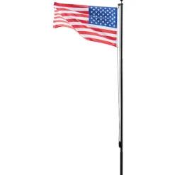 VEVOR Flag Pole, 20ft Heavy Duty Sectional Flagpole Kit for Outside House In Ground, Extra Thick Outdoor Aluminum Flagpole Kit with 3x5 American Flag for Yard, Residential or Commercial Use, Silver