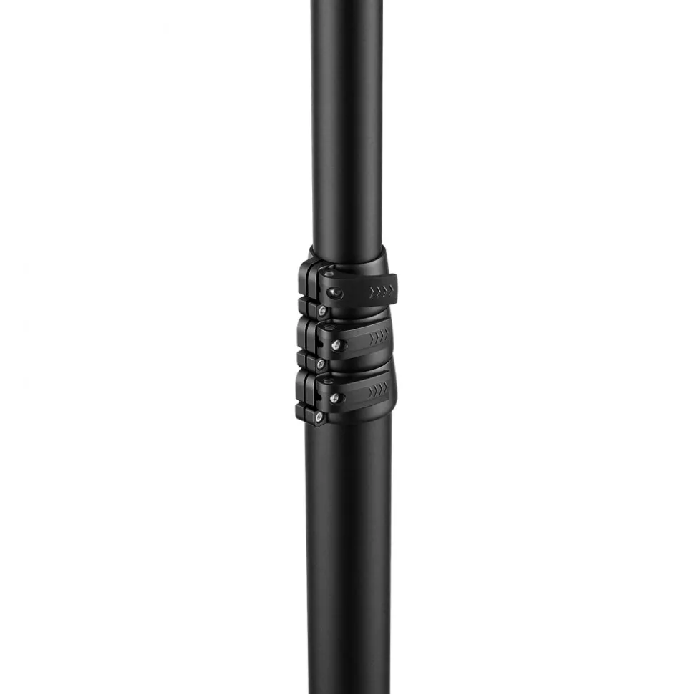 VEVOR Flag Pole, 20ft Heavy Duty Telescopic Flagpole Kit with 136 LED Solar Light for Outside House In Ground, Outdoor Aluminum Flagpole with 3x5 American Flag for Yard, Residential, Commercial, Black