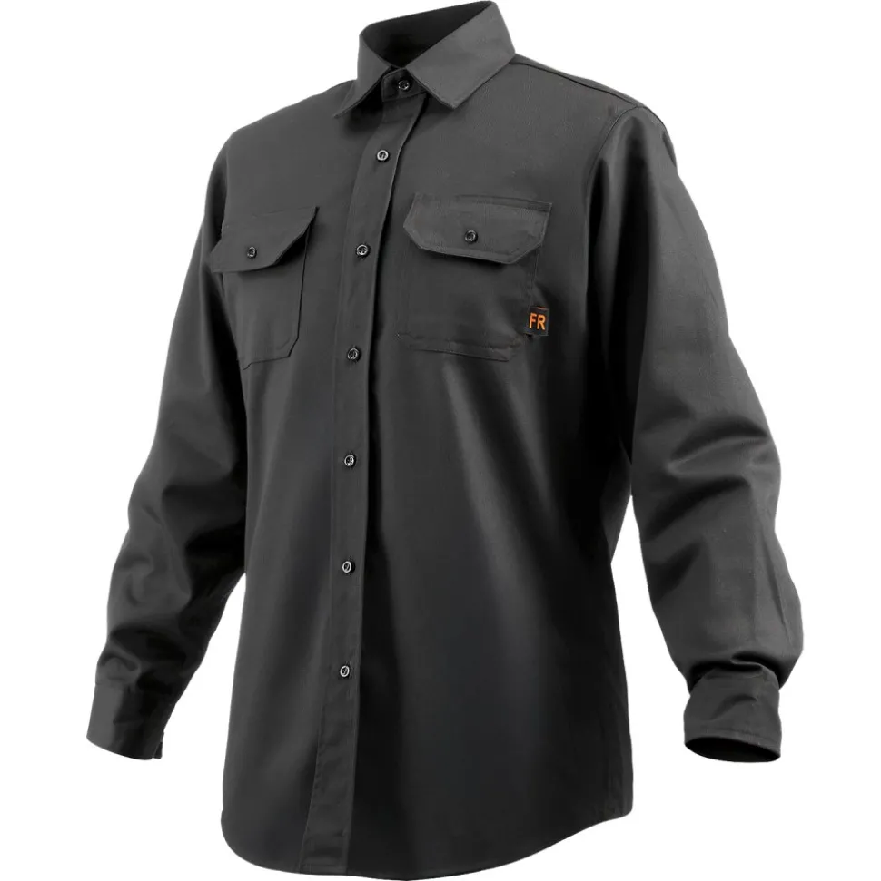 VEVOR Flame Resistant Welding Jacket, 7oz. FR Shirts for Men, Machine Washable Cotton Heat-Resistant Welding Shirt, Meets ATPV 9.2 Cal/cm² Arc Rating - XL Size