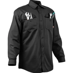VEVOR Flame Resistant Welding Jacket, 7oz. FR Shirts for Men, Machine Washable Cotton Heat-Resistant Welding Shirt, Meets ATPV 9.2 Cal/cm² Arc Rating - XL Size