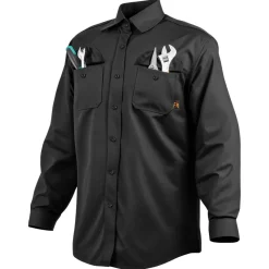 VEVOR Flame Resistant Welding Jacket, 7oz. FR Shirts for Men, Machine Washable Cotton Heat-Resistant Welding Shirt, Meets ATPV 9.2 Cal/cm² Arc Rating - XXL Size