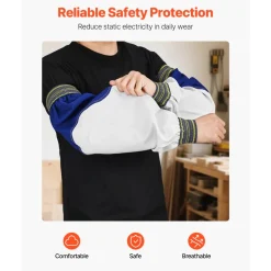 VEVOR Flame Resistant Welding Sleeves, Heavy Duty Sheepskin & FR Cotton Arm Protection Sleeves for Men Women, Heat Resistant with Elastic Cuffs for Welding, Woodworking, Blacksmithing
