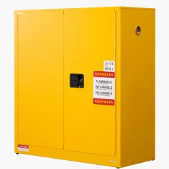 VEVOR Flammable Cabinet, 43.0 x 18.1 x 46.4 Inch, 29 Gallon Flammable Storage Cabinet with Adjustable Shelf, Cold-Rolled and Galvanized Steel Fire Cabinets, for Commercial Industrial Home Use, Yellow