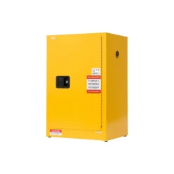 VEVOR Flammable Cabinet, 23.2 x 18.1 x 35.4 Inch, 13 Gallon Flammable Storage Cabinet with Adjustable Shelf, Cold-Rolled and Galvanized Steel Fire Cabinets, for Commercial Industrial Home Use, Yellow