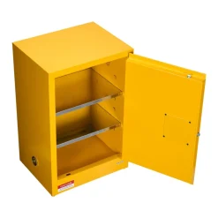 VEVOR Flammable Cabinet, 23.2 x 18.1 x 35.4 Inch, 13 Gallon Flammable Storage Cabinet with Adjustable Shelf, Cold-Rolled and Galvanized Steel Fire Cabinets, for Commercial Industrial Home Use, Yellow