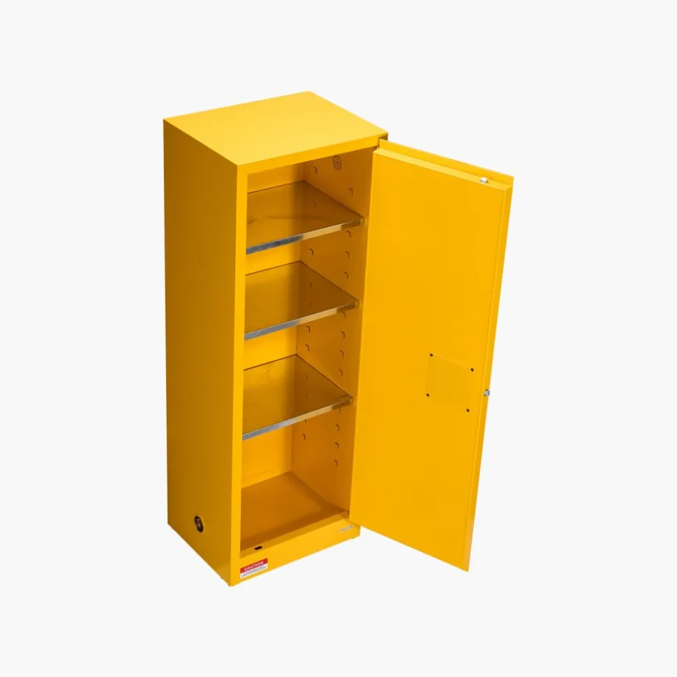 VEVOR Flammable Cabinet, 23.2 x 18.1 x 65.0 inch, 23 Gallon Flammable Storage Cabinet with Adjustable Shelf, Cold-Rolled and Galvanized Steel Fire Cabinets, for Commercial Industrial Home Use, Yellow