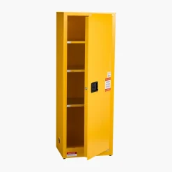 VEVOR Flammable Cabinet, 23.2 x 18.1 x 65.0 inch, 23 Gallon Flammable Storage Cabinet with Adjustable Shelf, Cold-Rolled and Galvanized Steel Fire Cabinets, for Commercial Industrial Home Use, Yellow