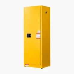 VEVOR Flammable Cabinet, 23.2 x 18.1 x 65.0 inch, 23 Gallon Flammable Storage Cabinet with Adjustable Shelf, Cold-Rolled and Galvanized Steel Fire Cabinets, for Commercial Industrial Home Use, Yellow