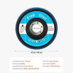 VEVOR Flap Discs 60 Grit, 4-1/2