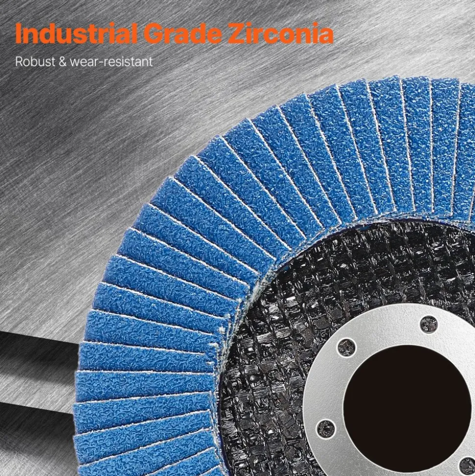 VEVOR Flap Discs 40 Grit, 4-1/2" x 7/8" Flap Discs for Angle Grinder, Type 29 Zirconia Flap Sanding Disc, Bevel Type Abrasive Grinding Wheels for Deburring, Rust Removal, Sanding, Finishing (10 Pack)