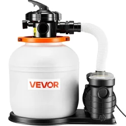 VEVOR FlashPure Sand Filter Pump, 14 in for Above Ground Pool, 0.75 HP 3500 GPH, Swimming Pool Filter System with Timer, 6X Faster Filtration, Media Installed, Leak-Resistant, Ready to Use Out of Box