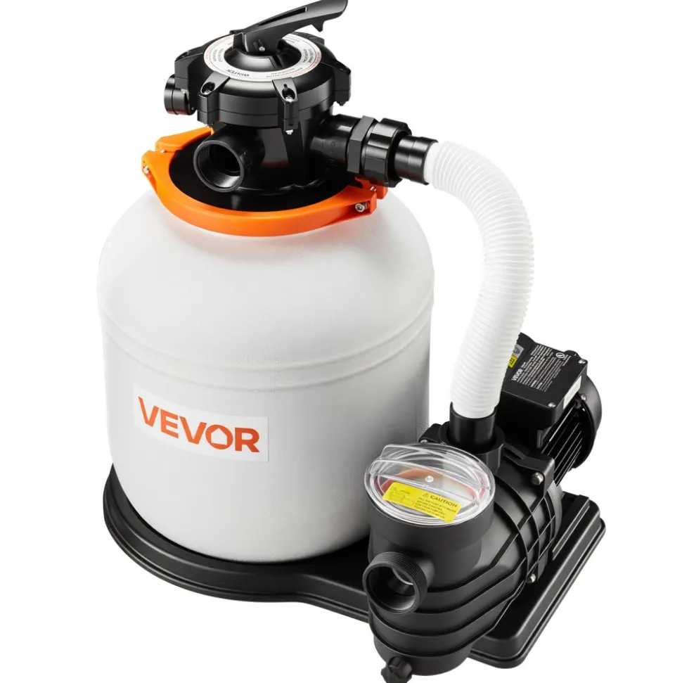 VEVOR FlashPure Sand Filter Pump, 14 in for Above Ground Pool, 0.75 HP 3500 GPH, Swimming Pool Filter System with Timer, 6X Faster Filtration, Media Installed, Leak-Resistant, Ready to Use Out of Box