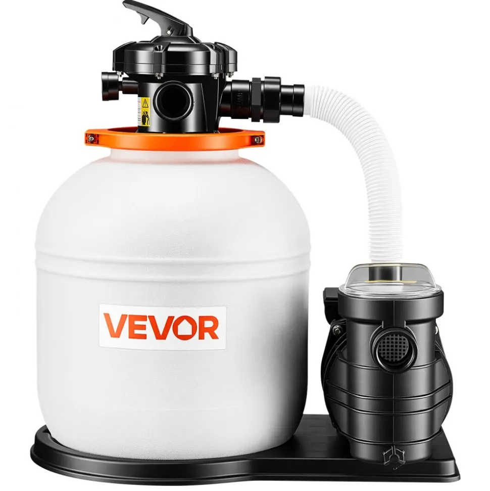VEVOR FlashPure Sand Filter Pump, 16 in for Above Ground Pool, 1 HP 4400 GPH, Swimming Pool Filter System with Timer, 6X Faster Filtration with Media Installed, Leak-Resistant, Ready to Use Out of Box
