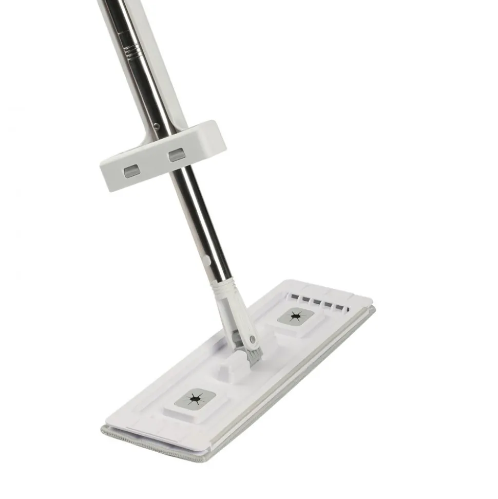 VEVOR Flat Mop, Self Wringing, Microfiber Floor Mop with 4 Reusable & Washable Mop Pads for Dry & Wet Floor Cleaning, Microfiber Flat Mop with Stainless Steel Handle for Hardwood Laminate Tile Vinyl