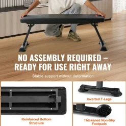 VEVOR Flat Weight Bench, Foldable Strength Training Bench, Utility Workout Bench for Full Body Workout, 1000 LBS Press Bench for Home Gym Exercise, for Multi-Purpose Weight Training and Ab Exercises