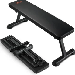 VEVOR Flat Weight Bench, Foldable Strength Training Bench, Utility Workout Bench for Full Body Workout, 1000 LBS Press Bench for Home Gym Exercise, for Multi-Purpose Weight Training and Ab Exercises