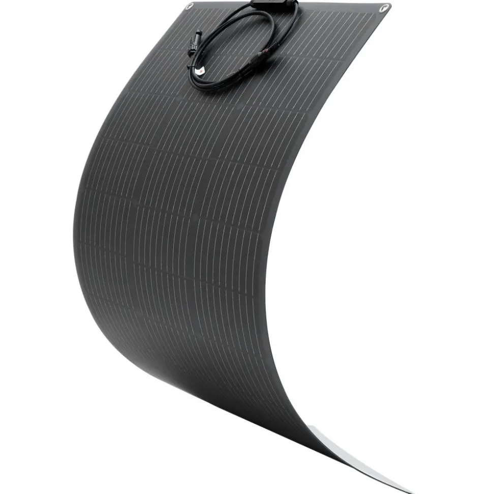 VEVOR Flexible Solar Panel, 100W Semi-Flexible Bendable Monocrystalline Solar Panel, 23% Efficiency Mono Off-Grid Charger with MC4 Output, IP67 Waterproof for Marine RV Car Cabin Curved Surfaces