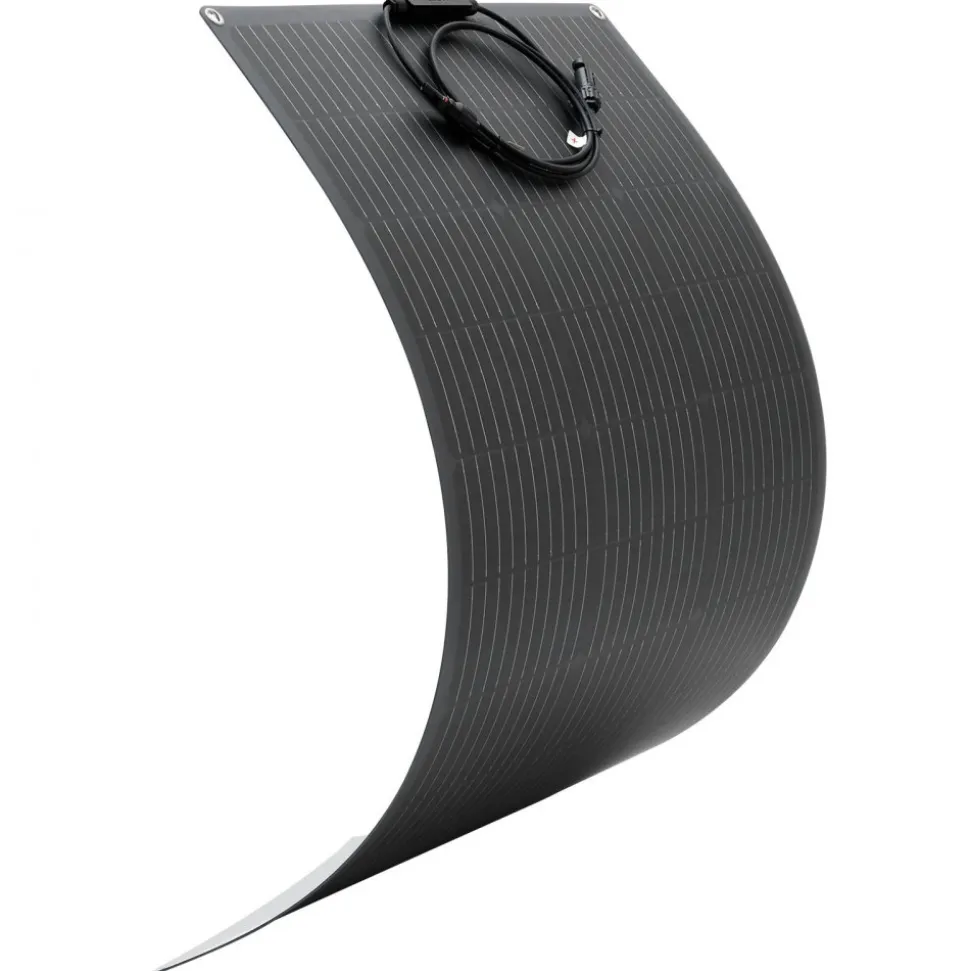 VEVOR Flexible Solar Panel, 100W Semi-Flexible Bendable Monocrystalline Solar Panel, 23% Efficiency Mono Off-Grid Charger with MC4 Output, IP67 Waterproof for Marine RV Car Cabin Curved Surfaces
