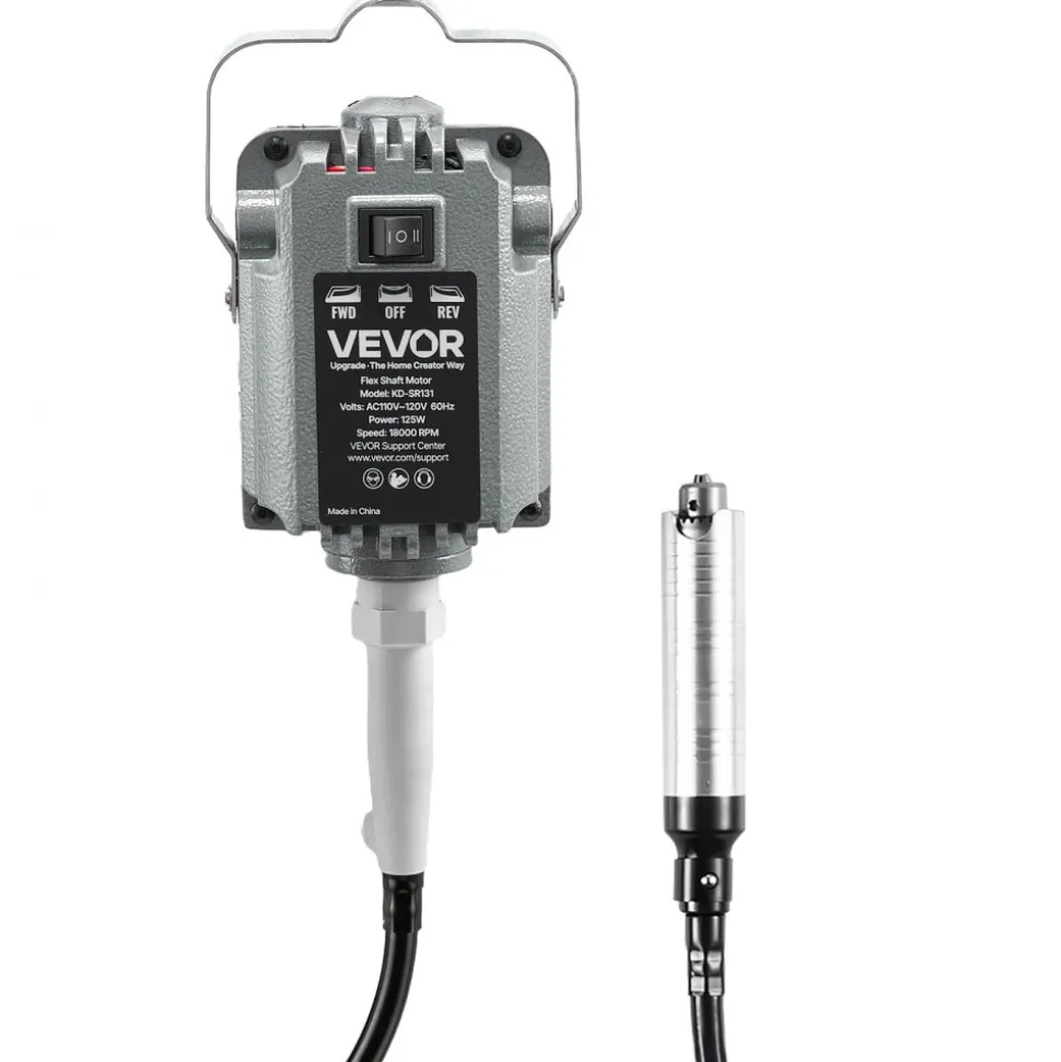 VEVOR Flex Shaft Grinder, 125W 18000RPM Electric Flex Shaft Rotary Tool, Foot Pedal Control Hanging Carver Grinder with Forward-Reverse Rotation for Carving Buffing Engraving Polishing