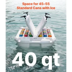 VEVOR Floating Cooler, 40 QT Floating Ice Chest with Dry Storage & Tow Rope, Premium LLDPE Amphibious Drink Cooler for Water & Land, Cruise Smoothly Stable on Lake, River, Pool, Beach, Kayak, White