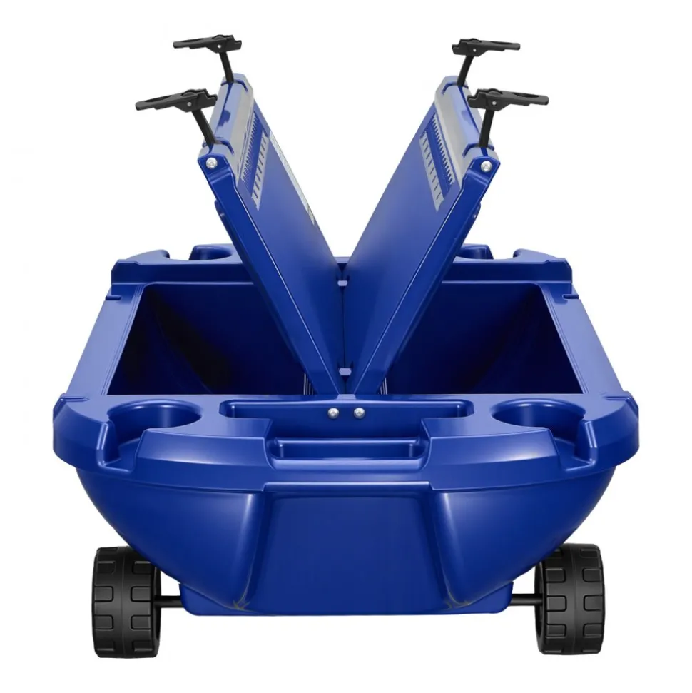 VEVOR Floating Cooler, 40 QT Floating Ice Chest with Dry Storage, Wheels & Tow Rope, Premium LLDPE Amphibious Drink Cooler for Water & Land, Cruise Stable on Lake, River, Pool, Beach, Kayak, Deep Blue