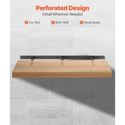 VEVOR Floating Shelf Bracket 1 Pack, 190 lbs/86 kg Weight Capacity, 34x6.2x1.5 inch / 863.6x157.4x38.1 mm, Heavy Duty Hidden Shelf Brackets Support, Wall Mounting Invisible Floating Shelves Bracket