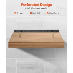VEVOR Floating Shelf Brackets 2 Pcs, 150 lbs/68 kg Weight Capacity, 22x6.2x1.5 inch / 558.4x157.4x38.1 mm, Heavy Duty Hidden Shelf Brackets Support, Wall Mounting Invisible Floating Shelves Bracket