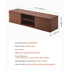 VEVOR Floating TV Stand, 60