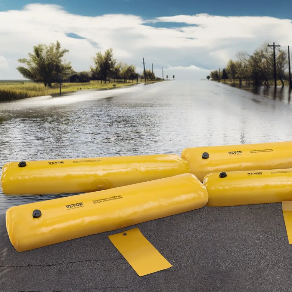 VEVOR Flood Barriers, Sandbag Alternative Flood Bags 4 Pack, Flood Barrier for Home, Water Barriers for Flooding, Doorway, Driveway(4FTx6in)