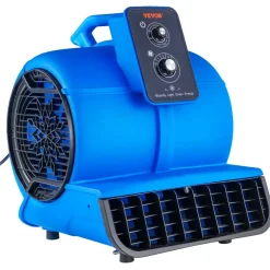 VEVOR Floor Blower, 1/2 HP, 2600 CFM Air Mover for Drying and Cooling, Portable Carpet Dryer Fan with 4 Blowing Angles and Time Function, for Janitorial, Home, Commercial, Industrail Use, ETL Listed