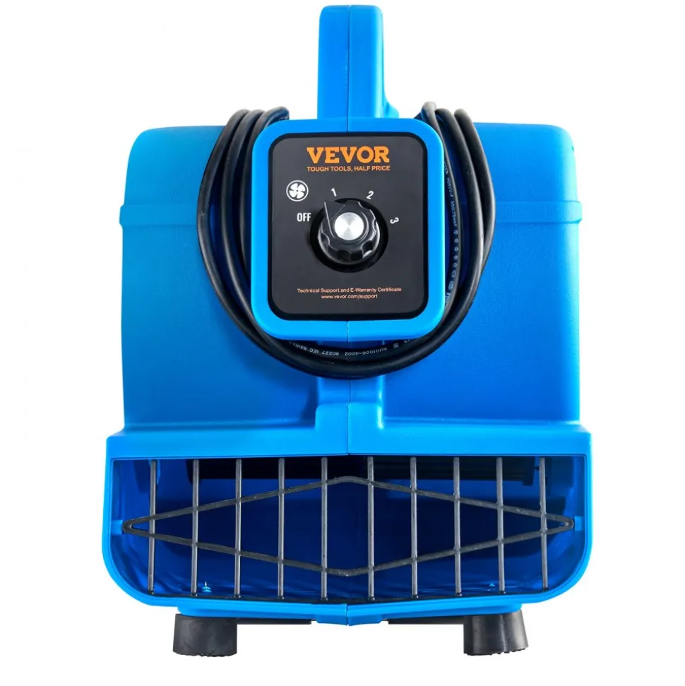VEVOR Floor Blower, 1360 RPM 600 CFM, Air Mover for Drying and Cooling, Portable Carpet Dryer Fan with 4 Blowing Angles,3-Speeds Adjustment, for Janitorial, Home, Plumbing, Commercial Use