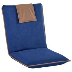 VEVOR Floor Chair, 6 Adjustable Positions Folding Floor Gaming Chair with Back Support, Easy to Carry, Sturdy Metal Frame with Recycled Foam and Suede Fabric Surface, for Reading, Relaxing, Dark Blue