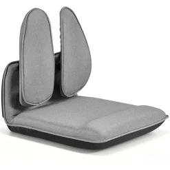 VEVOR Floor Chair, 5 Adjustable Positions Folding Floor Gaming Chair with Ergonomic Back Support, Sturdy Metal Frame with Recycled Foam and Linen Fabric, Multifunctional for Reading, Relaxing, Gray