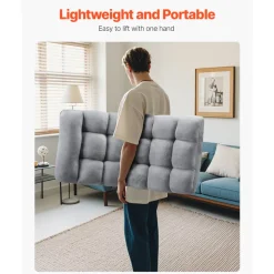 VEVOR Floor Chair, Recycled Foam Folding Sofa Chair with 14 Adjustable Positions, Multifunctional Floor Chair with Back Support Ideal for Sleeping Reading, Floor Gaming Chair Suitable for Kids, Gray