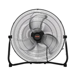 VEVOR Floor Fan, 3 Speeds High Velocity Heavy Duty 14 Inch Industrial Fan, 2560 CFM 360° Adjustable Tilt 19.69 ft/sec Airflow Large Metal Fan, for Home, Gym, Office, Garage, Commercial Shop & Bedroom