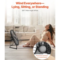 VEVOR Floor Fan, 3 Speeds High Velocity Heavy Duty 18 Inch Industrial Fan, 4000 CFM 360° Adjustable Tilt 19.69 ft/sec Airflow Large Metal Fan, for Home, Gym, Office, Garage, Commercial Shop & Bedroom